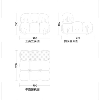 懒人沙发客厅创意沙发|CAD施工图