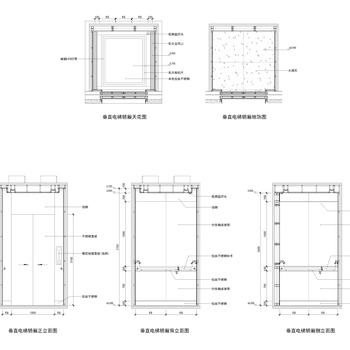 现代电梯间电梯轿厢|CAD施工图