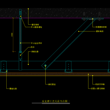 反支撑工艺天花节点图|CAD施工图