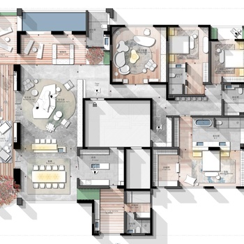 500㎡别墅平面图|CAD施工图