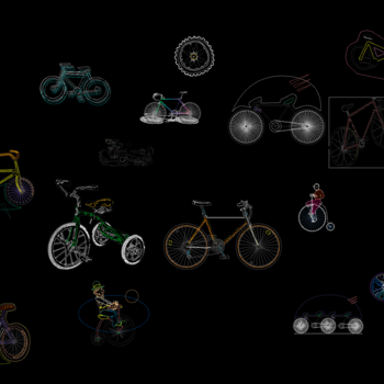 儿童自行车CAD图库|CAD施工图