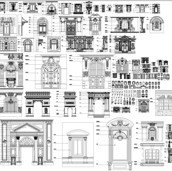 欧式外墙建筑图块|CAD施工图