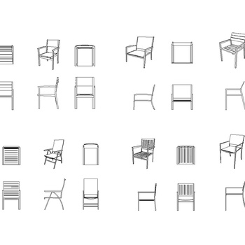 休闲椅图块|CAD施工图