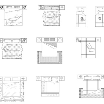 卧室床具图块|CAD施工图