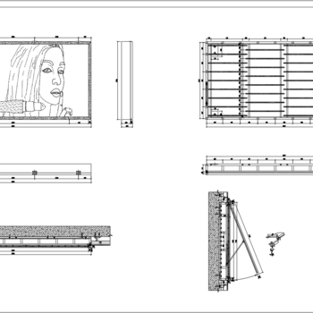广告灯箱施工节点详图|CAD施工图