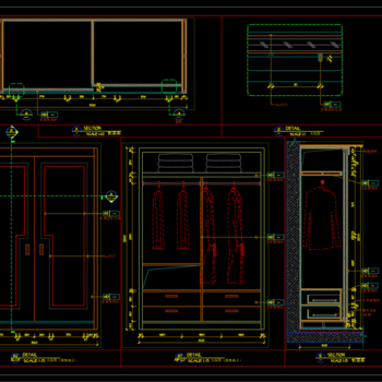 常规推拉门衣柜剖面图|CAD施工图