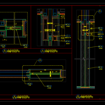 藏入墙推拉房门剖面图|CAD施工图
