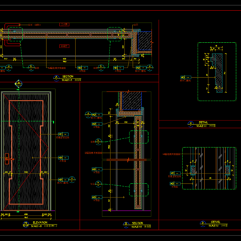 常规平开房门剖面大样图|CAD施工图
