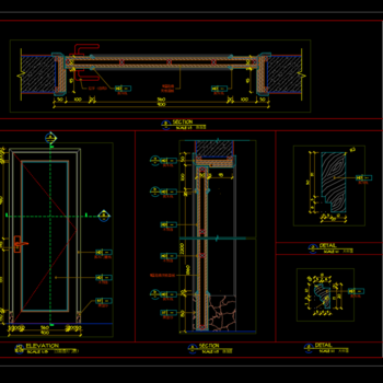 欧式平开房门剖面图|CAD施工图