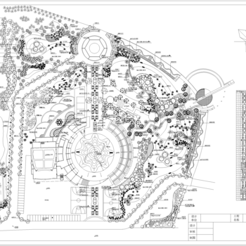 人工湖文化广场种植平面图|CAD施工图