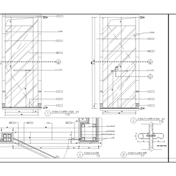 淋浴间玻璃门|CAD施工图