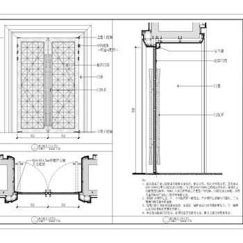 超高超重门安装节点|CAD施工图