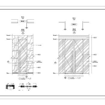 地弹簧玻璃门节点图|CAD施工图
