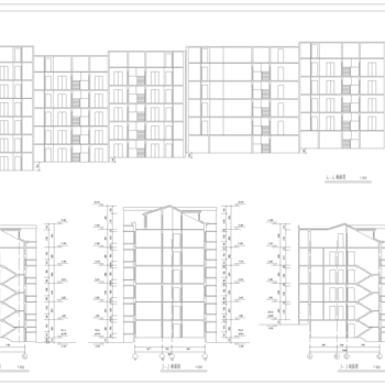 多层转角楼住宅楼设计图|CAD施工图