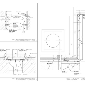 防火卷帘变形缝节点图|CAD施工图