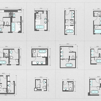 2023私宅常用卫生间布置CAD图库