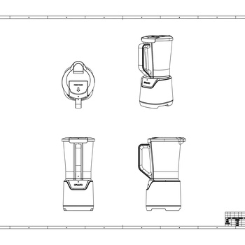 厨房料理机结构CAD设计图纸