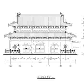 万寿寺古典建筑山门建筑结构及电气套图