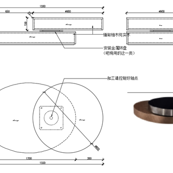 CAD家具设计茶几三视图