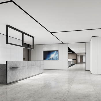 丹健国际-2800m²企业办公室装饰施工图+效果图+物料