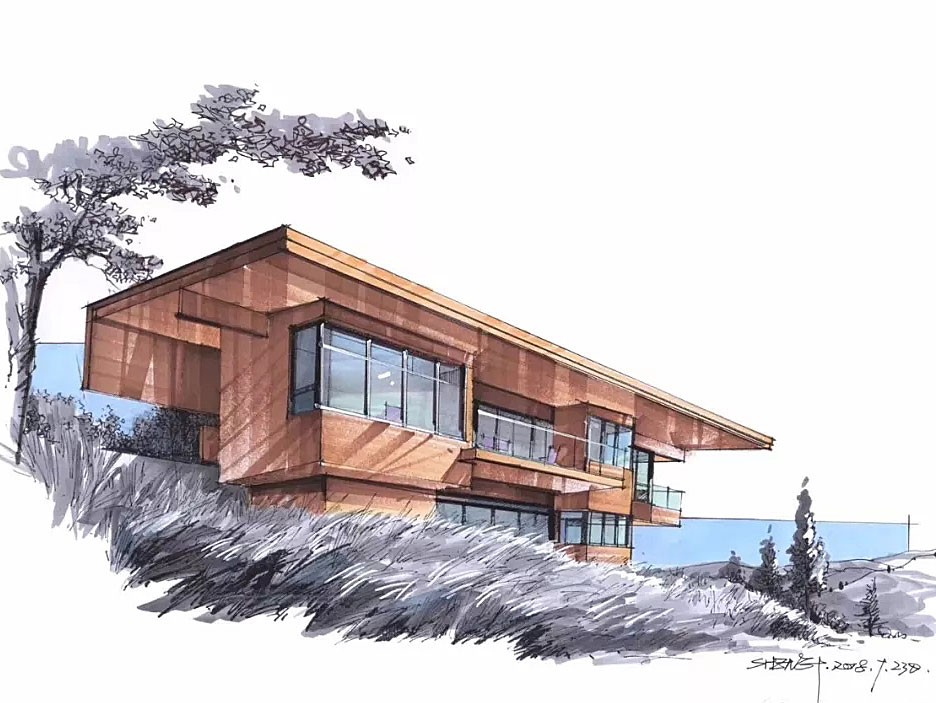 建筑手绘马克笔上色基础步骤图!