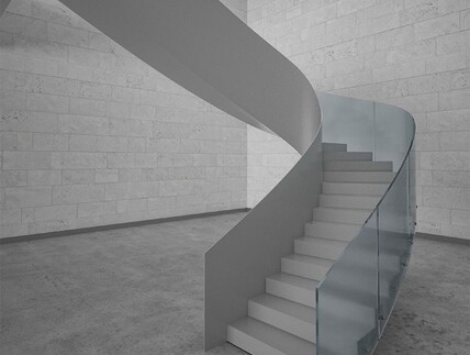 室内钢木折线楼梯