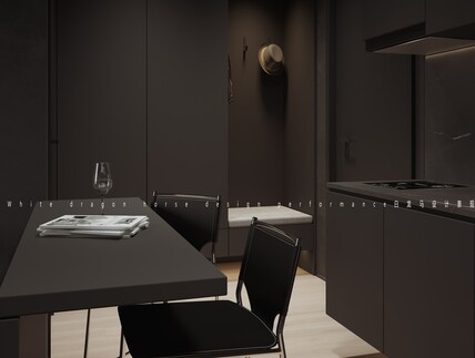 现代黑色系公寓|餐厅|卧室|卫生间|家装