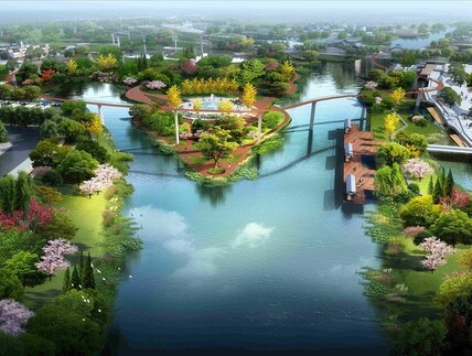 河道景观设计案例效果图