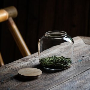 「茶叶罐」大号透明玻璃收纳罐
