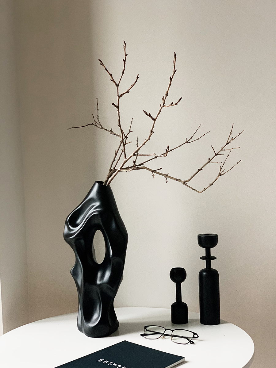 侘寂雕塑花瓶北欧ins宅寂风抽象艺术陶瓷花器摆件道具