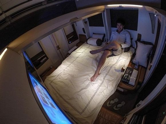 票价11万带双人床的a380豪华头等舱