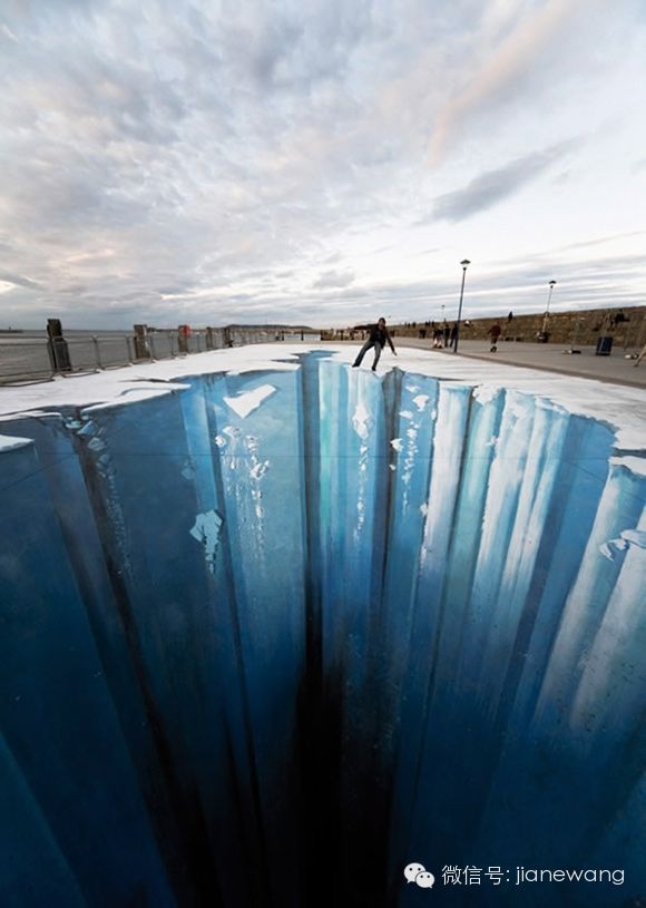 吓尿!它们竟然是画在地上的粉笔画