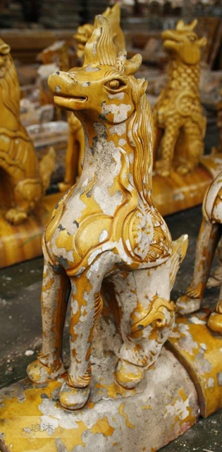 中国古建筑紫禁城屋顶上的仙人走兽