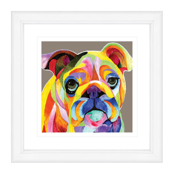 现代彩色小狗手绘画