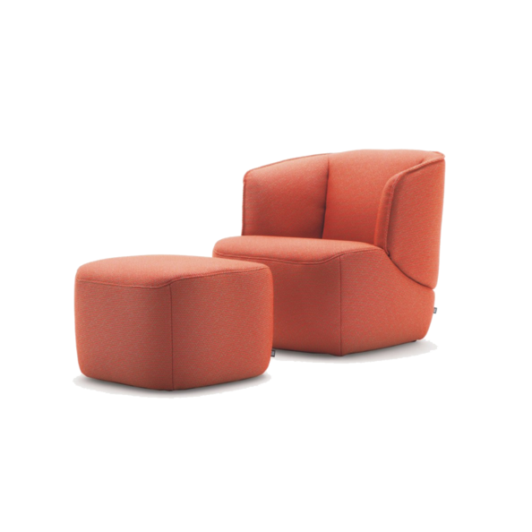 现代橙色单人沙发