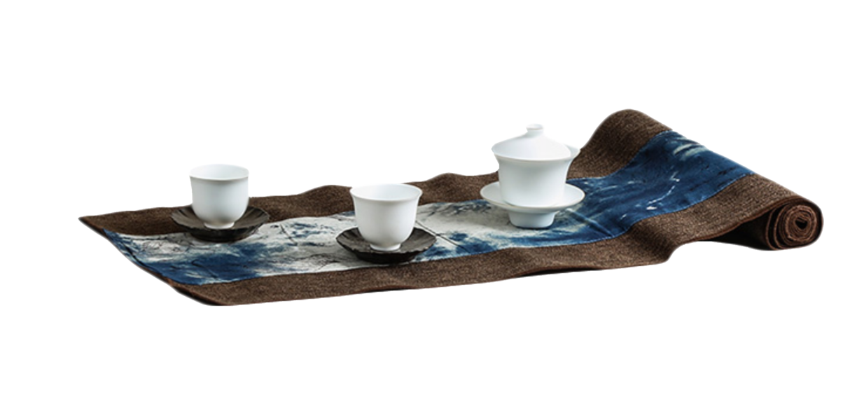 新中式桌旗茶杯饰品组合
