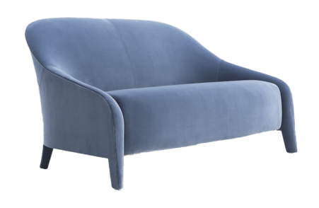Fendi芬迪现代蓝色绒布双人沙发