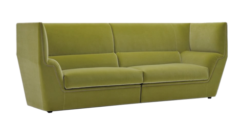 Fendi芬迪现代绿色绒布双人沙发