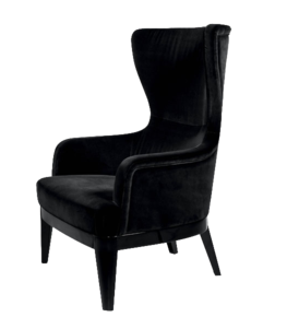 Fendi芬迪现代黑色绒布单人休闲椅