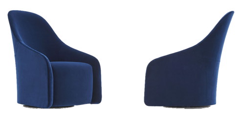 Fendi芬迪现代蓝色绒布单人沙发