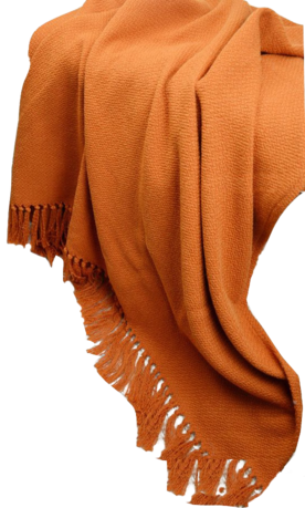 现代橙色搭毯