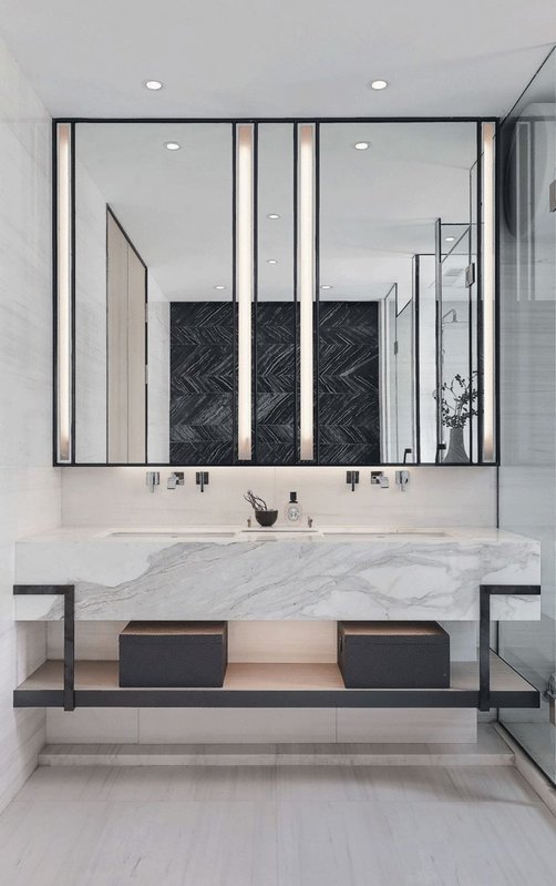 现代浅色卫生间意向图