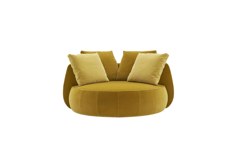 现代黄色月形沙发