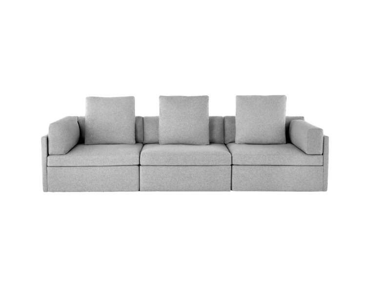 现代灰色三人沙发