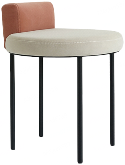 SeedCasa 现代丝绒铁艺不锈钢boxstool方圆梳妆凳
