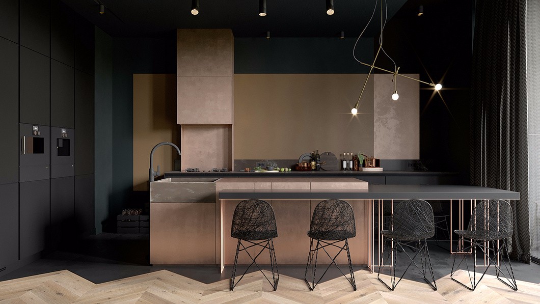 工业风开放式厨房