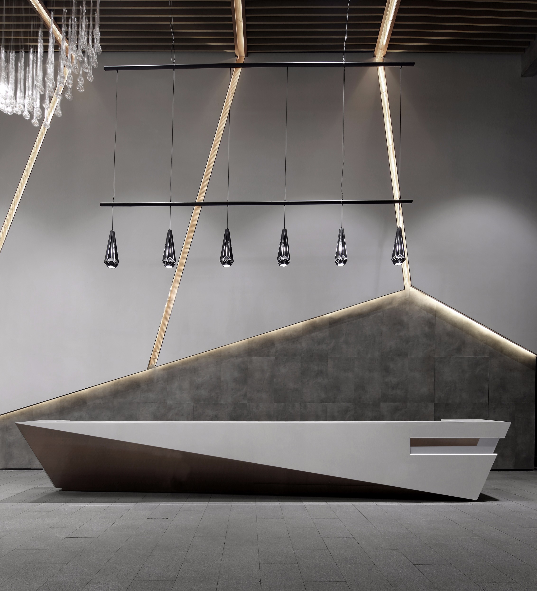 现代接待台吊灯组合