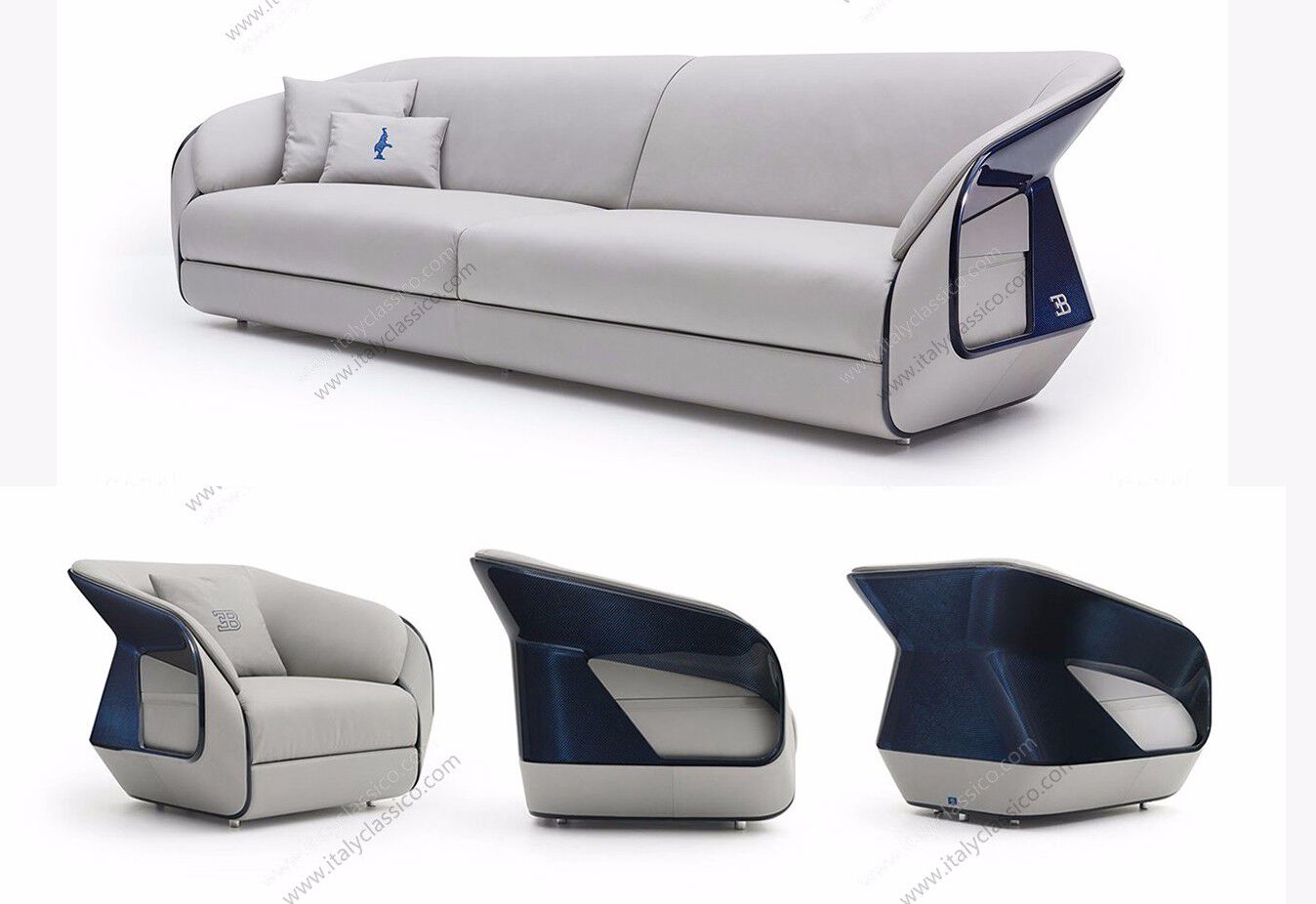 法国bugattihome现代多人沙发单人沙发组合