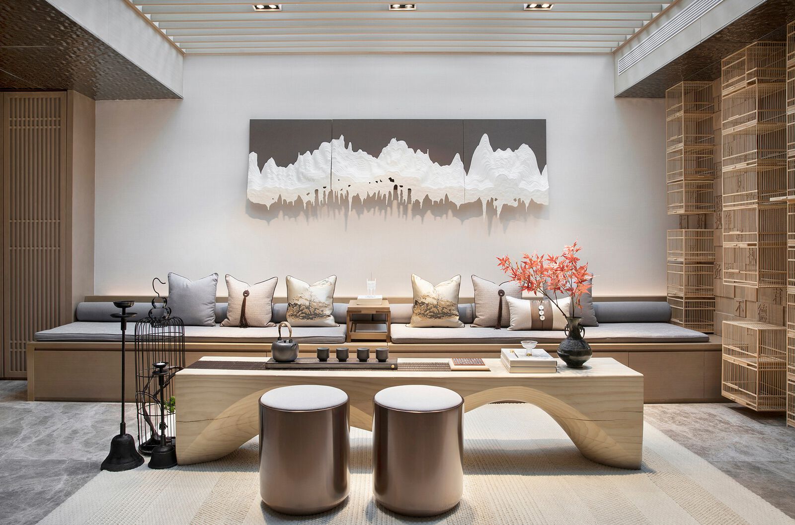 0719 本则设计-郑州中海盛唐坊别墅 新中式茶室2