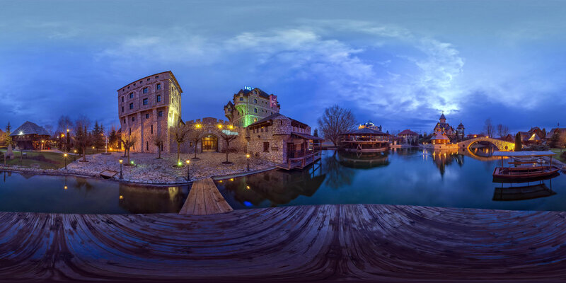 hdr河岸石头小镇夜景高清贴图